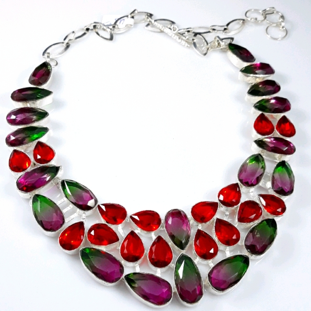 NEW! Handmade Multi-Crystal Statement Necklace